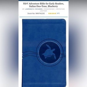 NIrV Adventure Bible for early readers Italian Duo-Tone, Blueberry, leather.